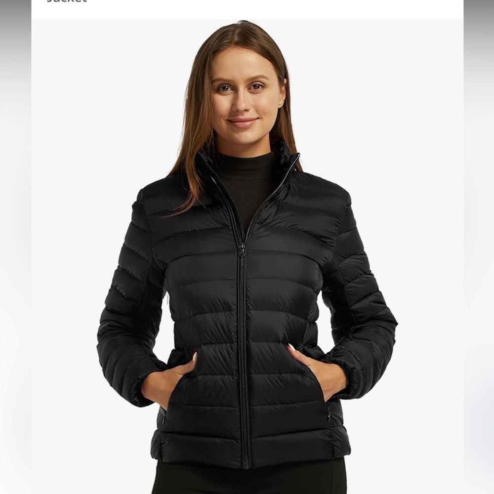 Wantdo Women’s Black Ultra Light Weight Short Puffer Down Jacket Size XXL